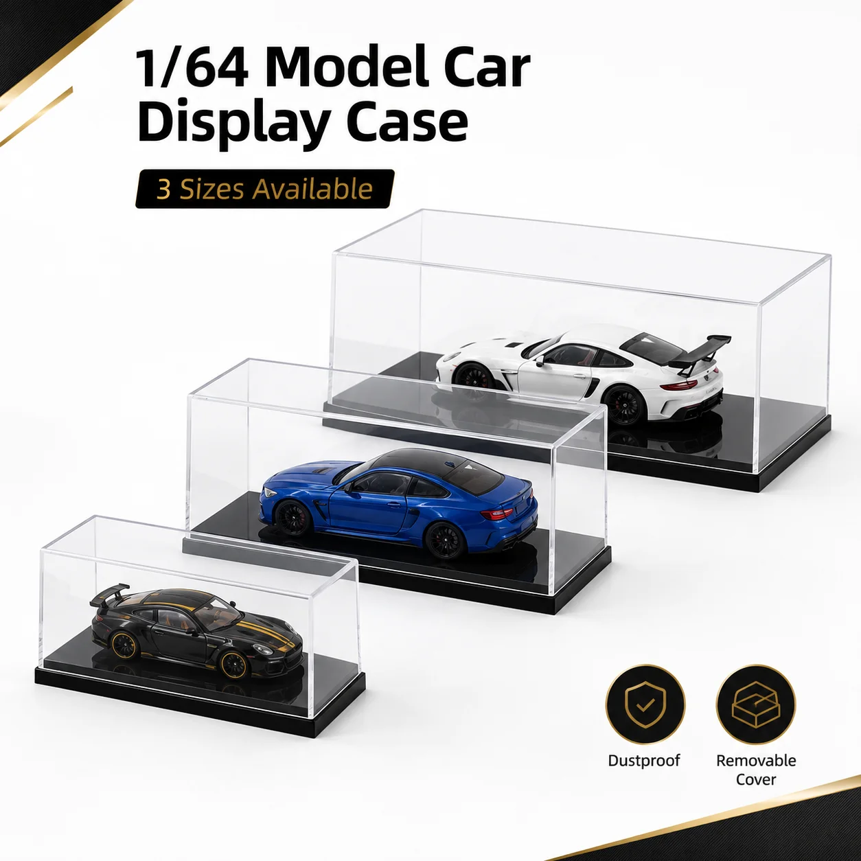 X-Scale 1:64 & 1:43 Acrylic Car Display Box Transparent Dustproof Storage Box DIY Toy Car Organizer Container for Alloy Model
