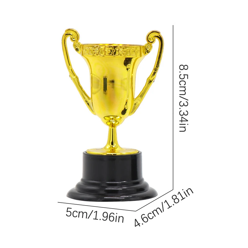 3PCS Student Sports Competitions Award Trophy Gold Cups Plastic Mini Children