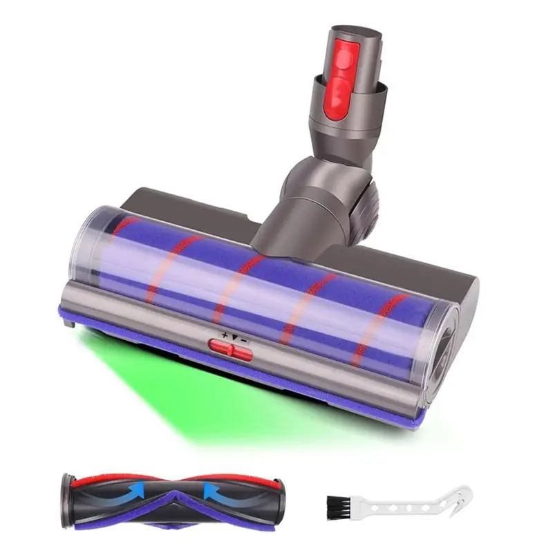 Brush Head Replacement For Dyson V7 V8 V10 V11 V15 SV12 Vacuum Featuring Replaceable Roller Brush Bar And LED Headlights