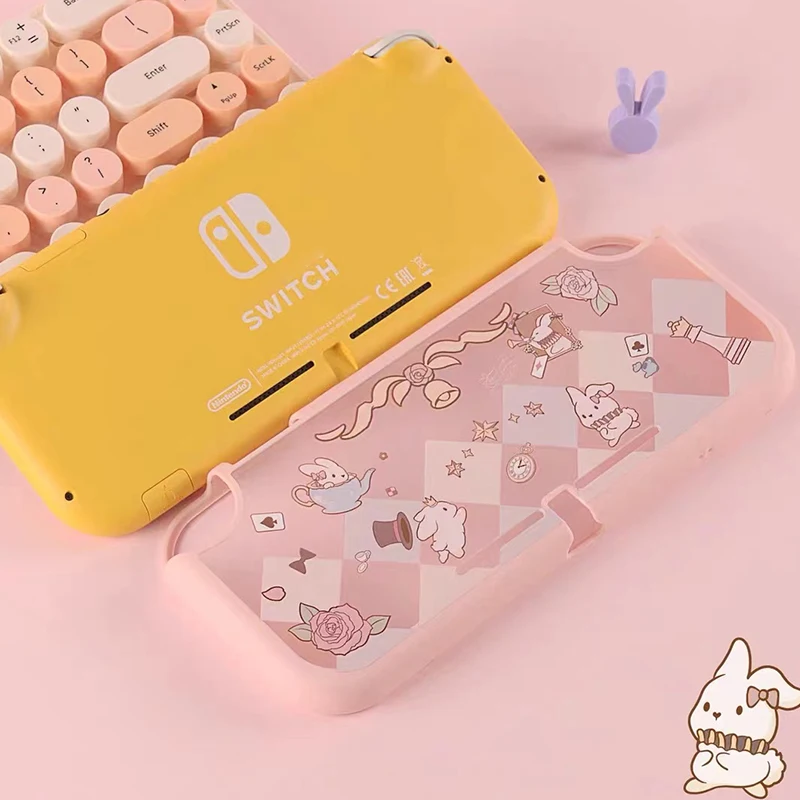 Switch Lite Game Case Cute Bunny Soft Full Back Protective Cover Compatible-Nintendo Switch Lite Shell Case For NS Lite Case