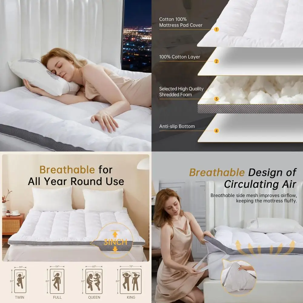 

Подушка King Size 3, наматрасник из пенопласта — плюшевая растрепанная пена с эффектом памяти с дышащей сеткой, поддержка спины
