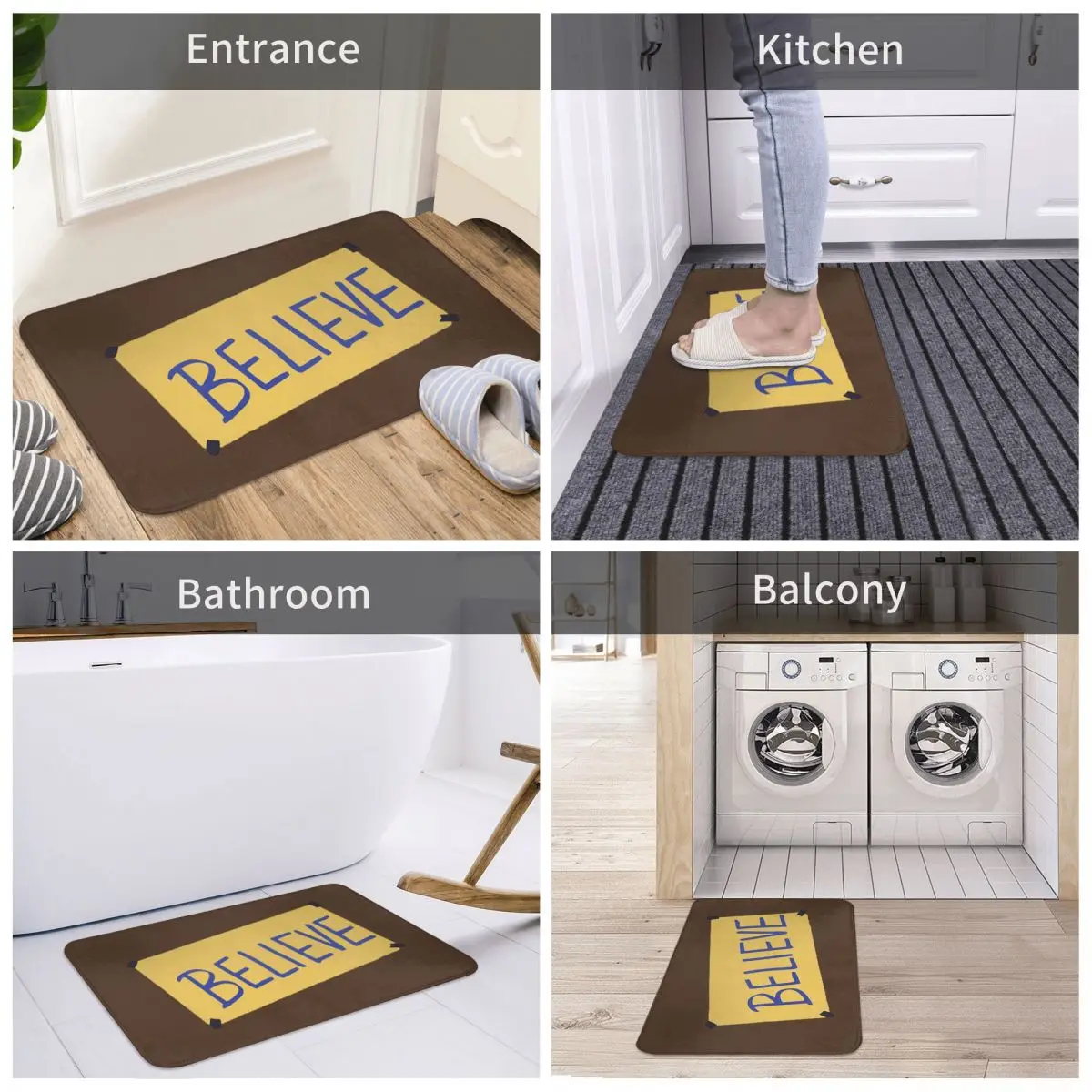 Ted Lasso-Believe Non-slip Doormat Floor Mat Durable Carpet Rug for Kitchen Entrance Home Bedroom Footpad Mats