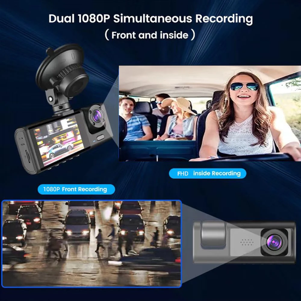 WIFI APP Control Car Dvr 2/3 Channel 1080P Dash Cam for Cars Front / Rear View Recorder Video Car Camera for Car Assecories