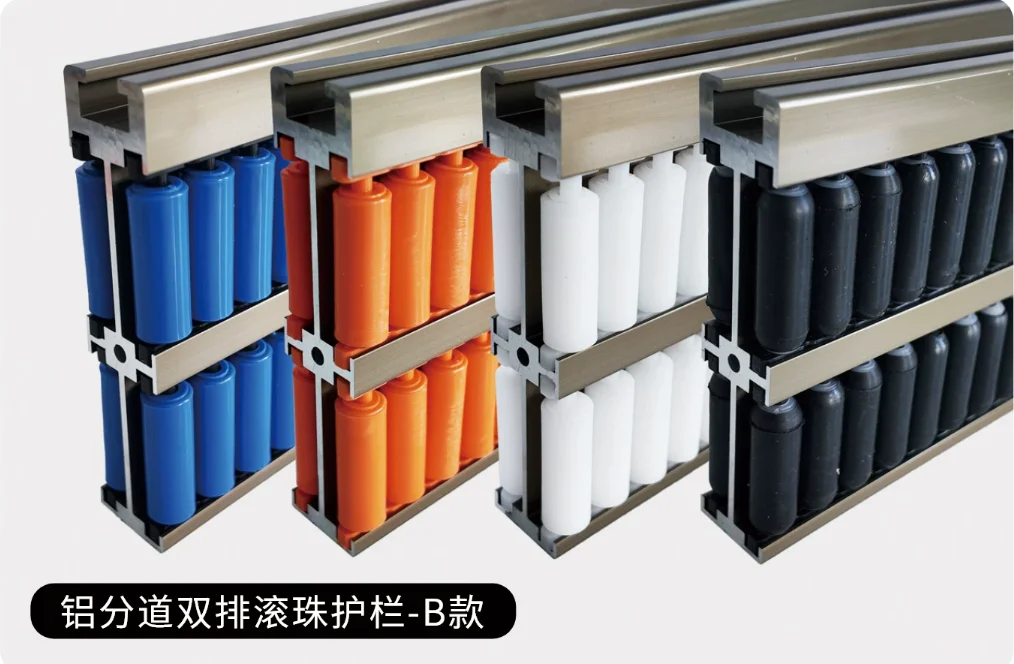 1Meters Aluminum Rail Conveyor Line Guardrail – Round Tube & Ball-Type Side Guide
