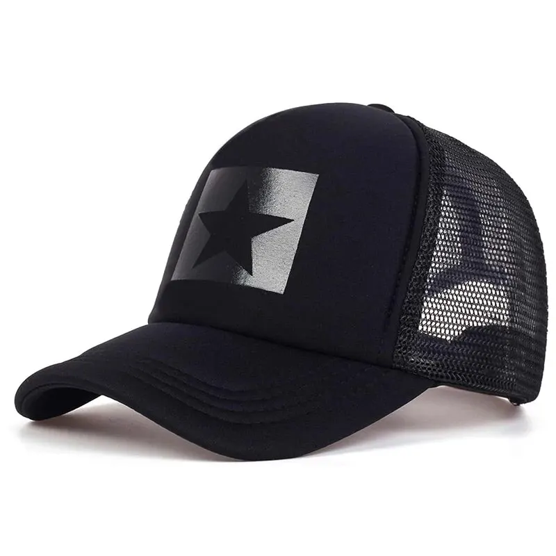 Five-Pointed Star Printed Baseball Net Caps Spring and Summer Outdoor Adjustable Casual Hats Sunscreen Hatcreen Hat