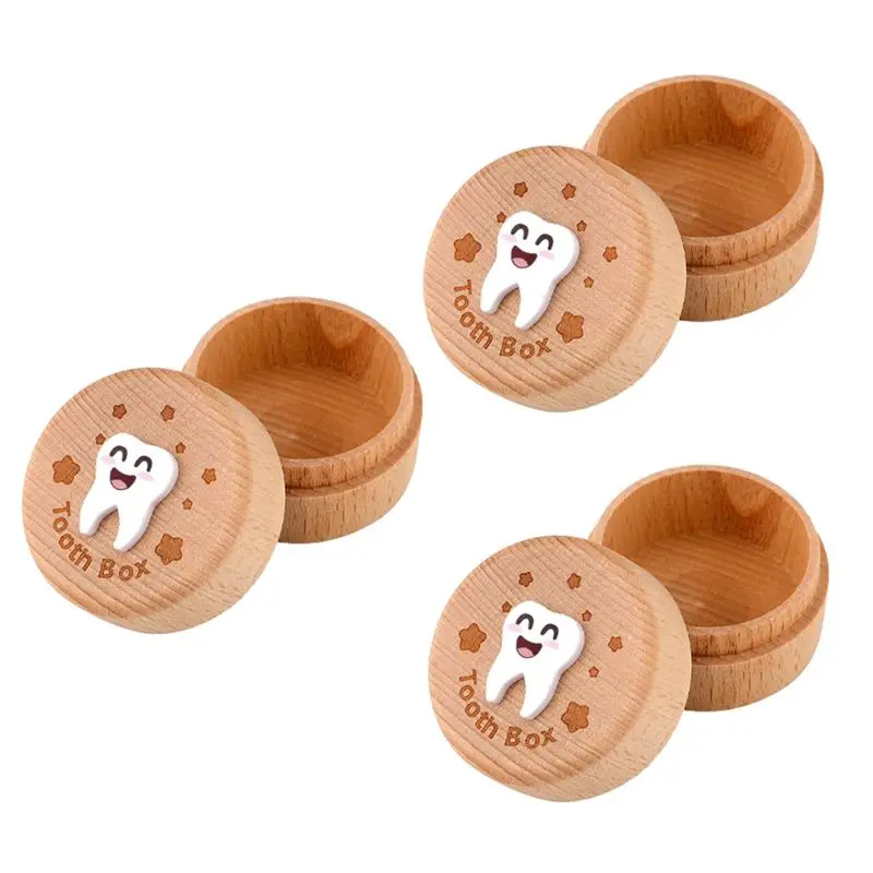 Excellent-Carved Fairy Box, Wood Tooth Storage Box For Lost Teeth Container Cute Tooth Holder For Boys Girls Kids Birthday