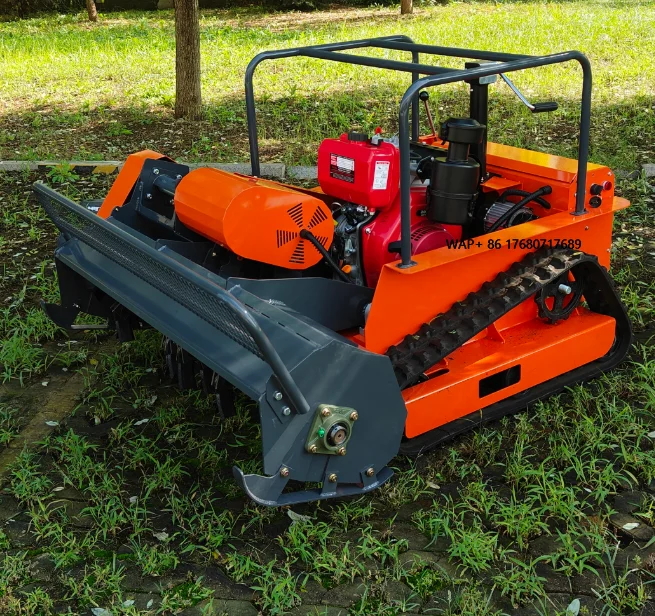 High-Horsepower Industrial Grade Remote Control Off-Road  Lawn Mower 4-Stroke Engine 1500W Mulch Grass Disposal Adjustable