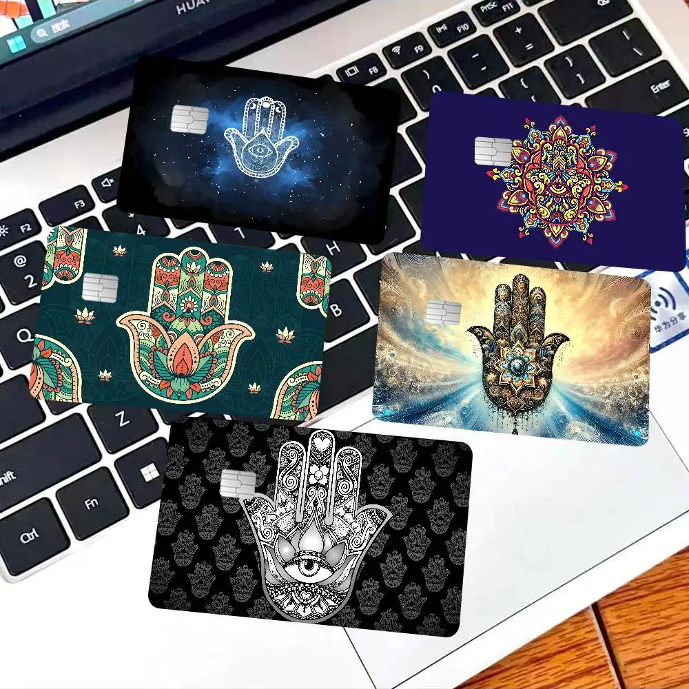 Mystic SPIRITUAL H-Hamsa 2024 Anime Cartoon Skin Stickers Film Tape Case for Big Credit Debit Card Front Side