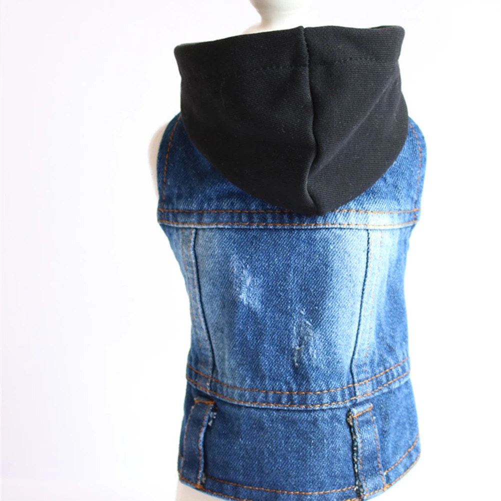 

Pet Cowboy Vests Denim Jacket Dog Apparel Retro Style Knitted Hat Clothing Pet Supplies Four Seasons Fashionable Lapel Collar
