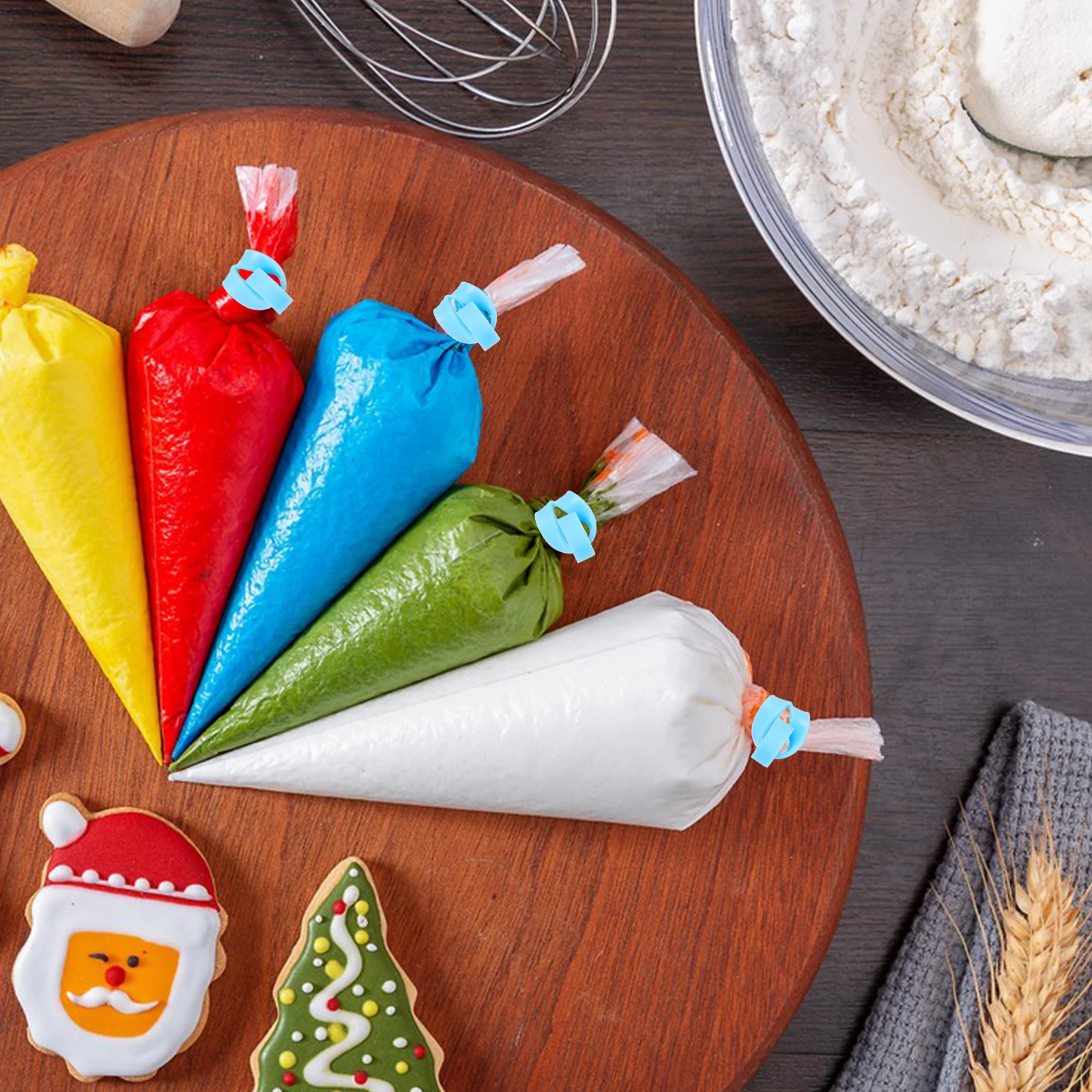 

10Pcs Silicone Piping Ties Round Sealing Rings for Piping Bags Baking Decoration Cake Making Supplies Leak-Proof Couplers Set