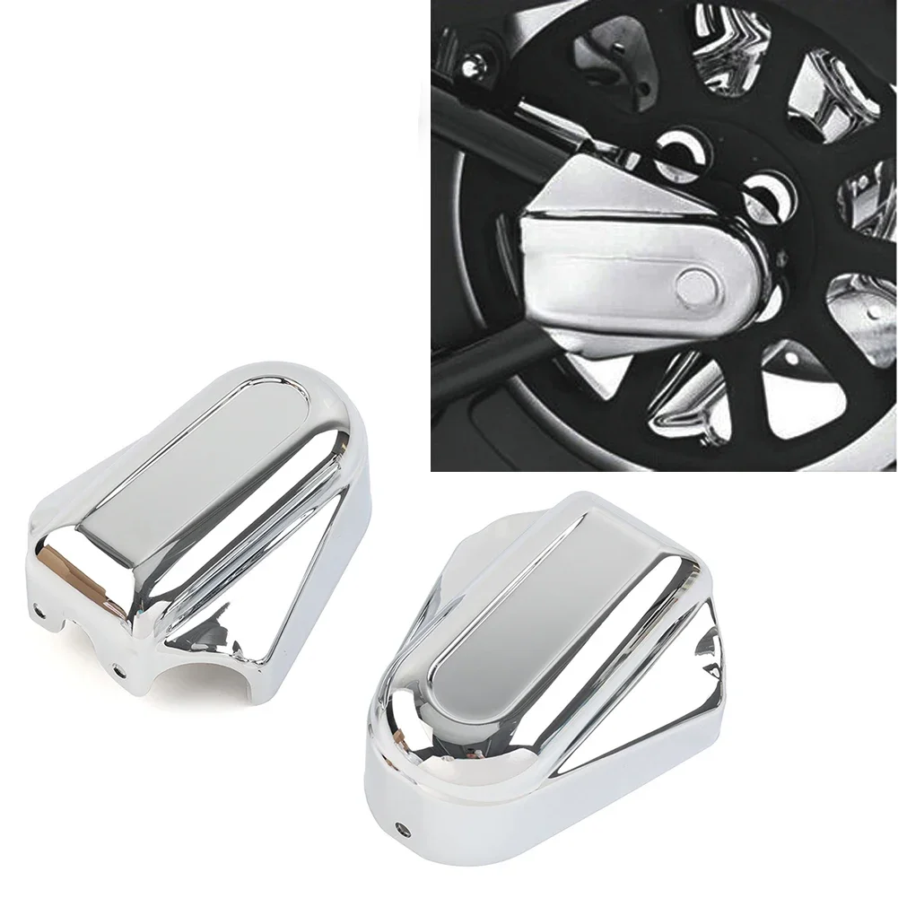 1Pair Chrome Motorcycle Bar Shield Rear Axle Cover Swingarm Cap For Harley Davidson Softail FLSTC FLSTN 2008-2020