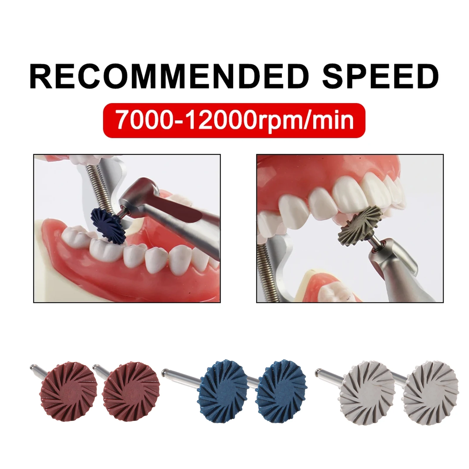 

Dental Composite Grinding Polishing Wheel Kit For RA 2.35mm Rubber Diamond 14mm Wheel 6pcs/box