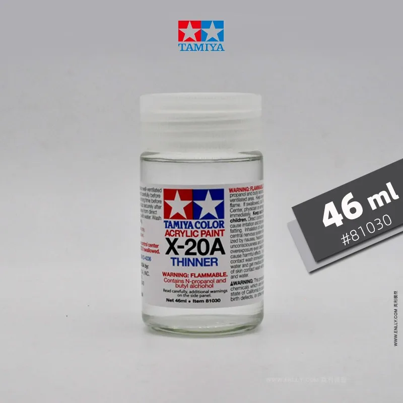 Tamiya-X20A Pintura à Base de Água, Model Coating Model Tool, Solvent Paint thinner, 46ml, 250ml, 11