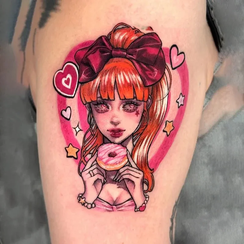 

Ins пончик девушка временные татуировки мультфильм милая девушка тату боди-арт водостойкая долговечная поддельная татуировка наклейка для женщины и мужчины