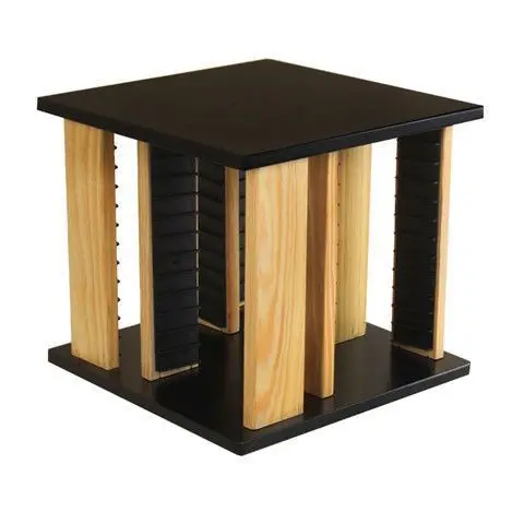 

Solid Wood Desktop Rotary CD Rack Disc Rack Disc Storage Bag Collection Storage Box Blus Music