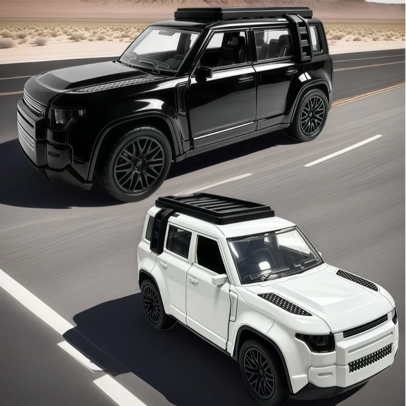 1:36 Scale Hard‑Style Off‑road SUV Diecast Model, Openable Doors, Roof Rack & Side Ladder, Two‑color Options, Vehicle Replica fo