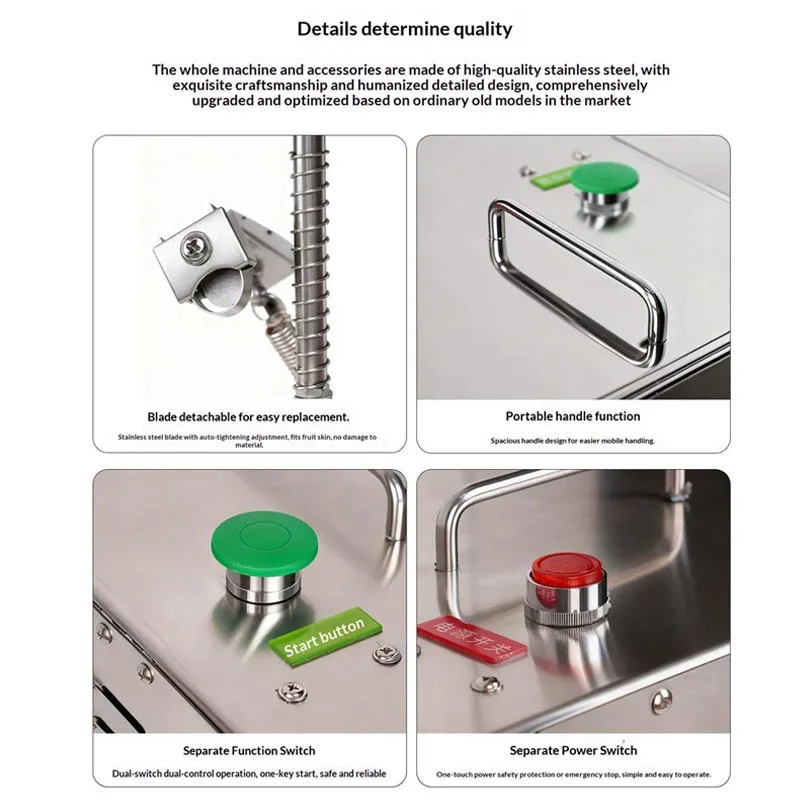 

Автоматическая полностью автоматическая коммерческая машина для очистки апельсинов, яблок и чеснока с двойным лезвием, многофункциональная машина для фруктов и овощей, 220 В, 80 Вт