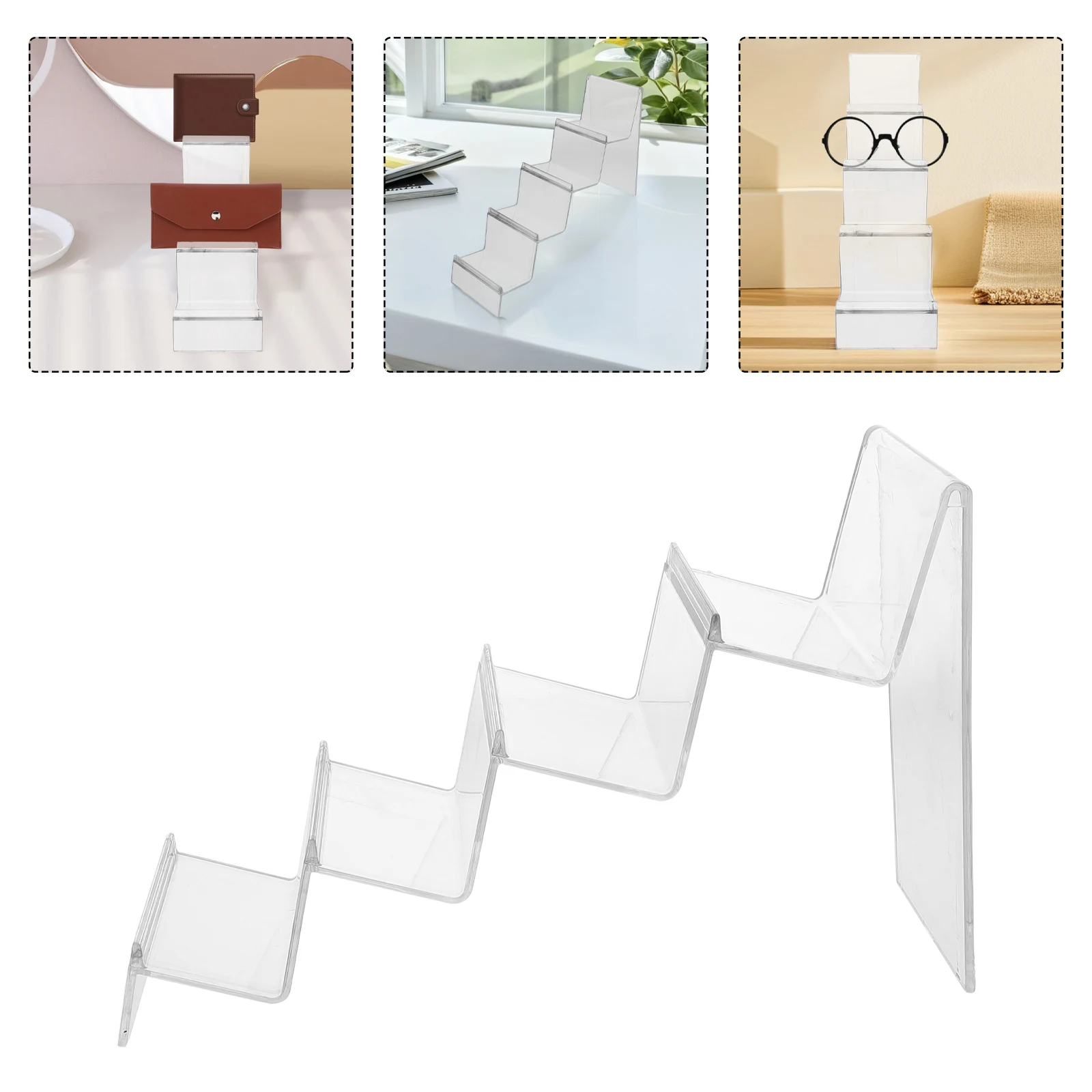 

Acrylic Wallet Display Stand Holder Clear Multi-Layer Organizer For Sunglasses Purse Retail Home Use Transparent Desktop