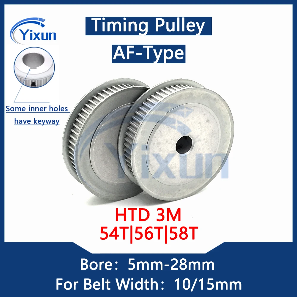 

HTD 3M Шкив ГРМ 54T 56T 58 зубьев Шпоночная канавка Диаметр 5 мм-28 мм Для ширины ремня 10/15 мм 3M Синхронное колесо HTD 3M Приводная шестерня Шкив