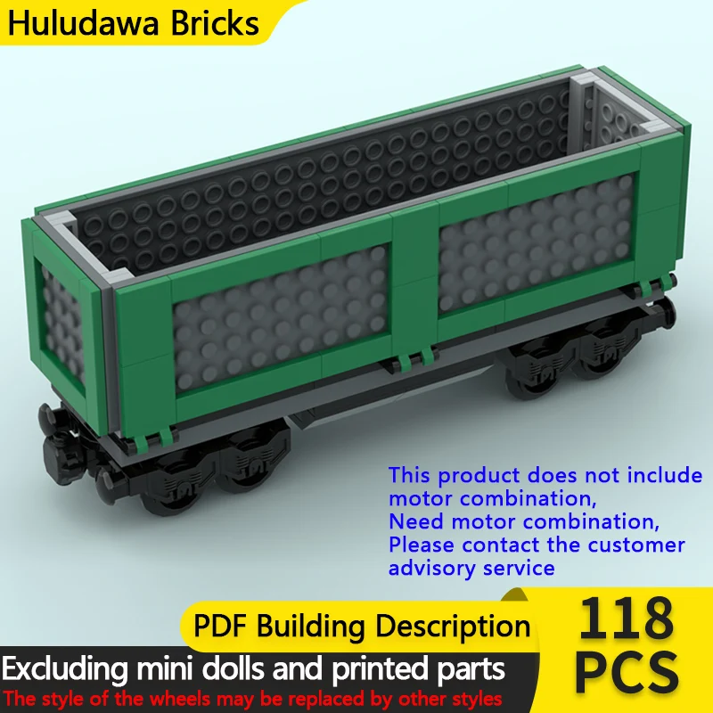 

City Car Model MOC Building Bricks Railway Open Freight Wagon Modular Technology Children Holiday Gifts Assemble Toys Suit