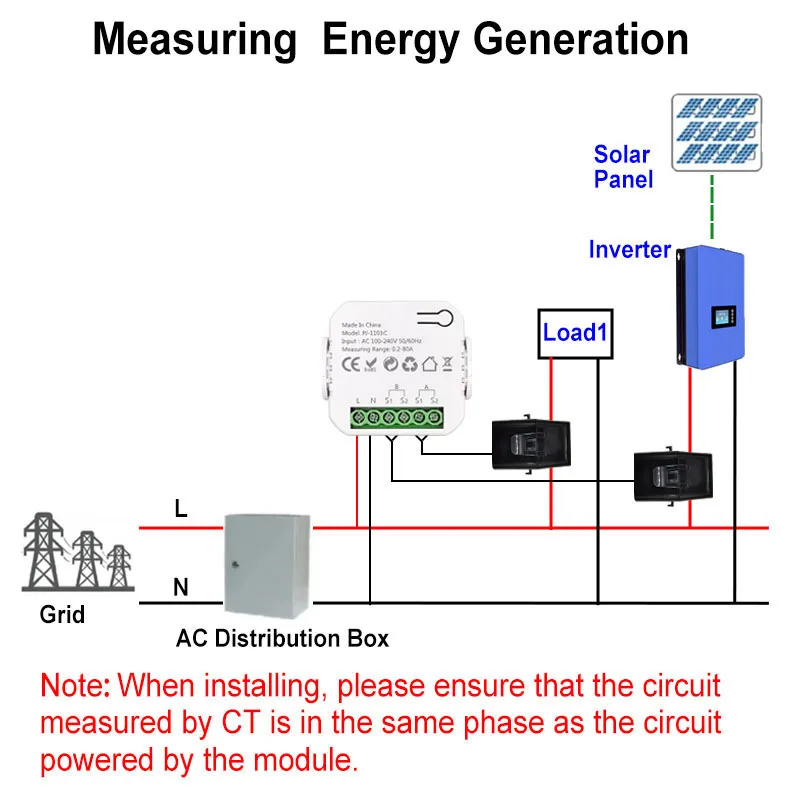 Intelligenter Bidirektionaler WLAN-Energiezähler mit CT 80A für Solar-Systeme, Alarm bei Überlastung, App-Fernüberwachung von Export- und Importleistung, Kompatibel mit Tuya – Detail 14