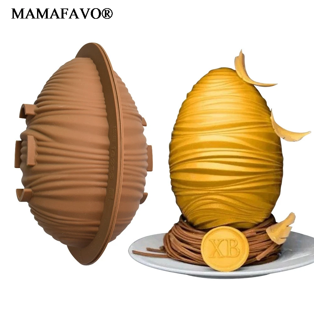 3D Large Easter Egg Chocolate Mold DIY Silicone Mousse Moulds Creative Chocolate Bonbon Baking Confectionery Pastry Tools M430
