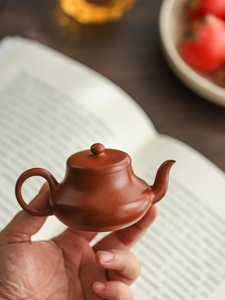 Junde Tea Pot Yixing Real Purple Sand Clay Zisha Teapot Raw Ore Small Coal Kiln Cinnabar Sand Full Handmade Tea Set