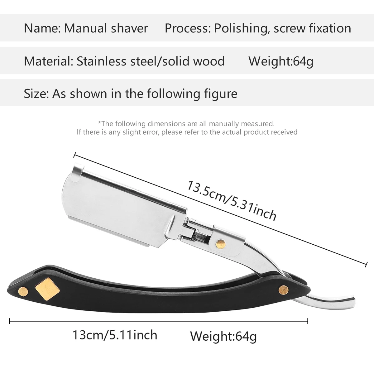 Alat cukur lurus Manual pria, Epilator wajah profesional, pisau cukur tajam klasik, alat cukur lipat Stainless Steel