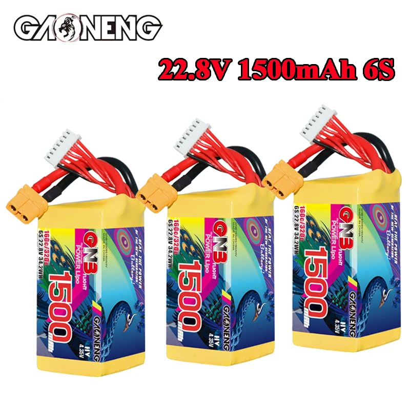 GNB Lipo Battery HV 6S 22.8V 1500mAh 160C/320C for FPV Airplane Helicopter Drone Quadcopter Parts 6S Battery With XT60 Plug