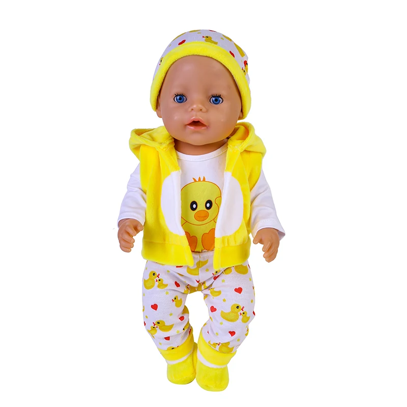 Pakaian Boneka 43-45Cm 17 Inci Bebek Cantik Setelan Lima Potong 1/4 Bjd Kostum Boneka Bayi Lahir Amerika Hadiah Festival Ulang Tahun Anak Perempuan