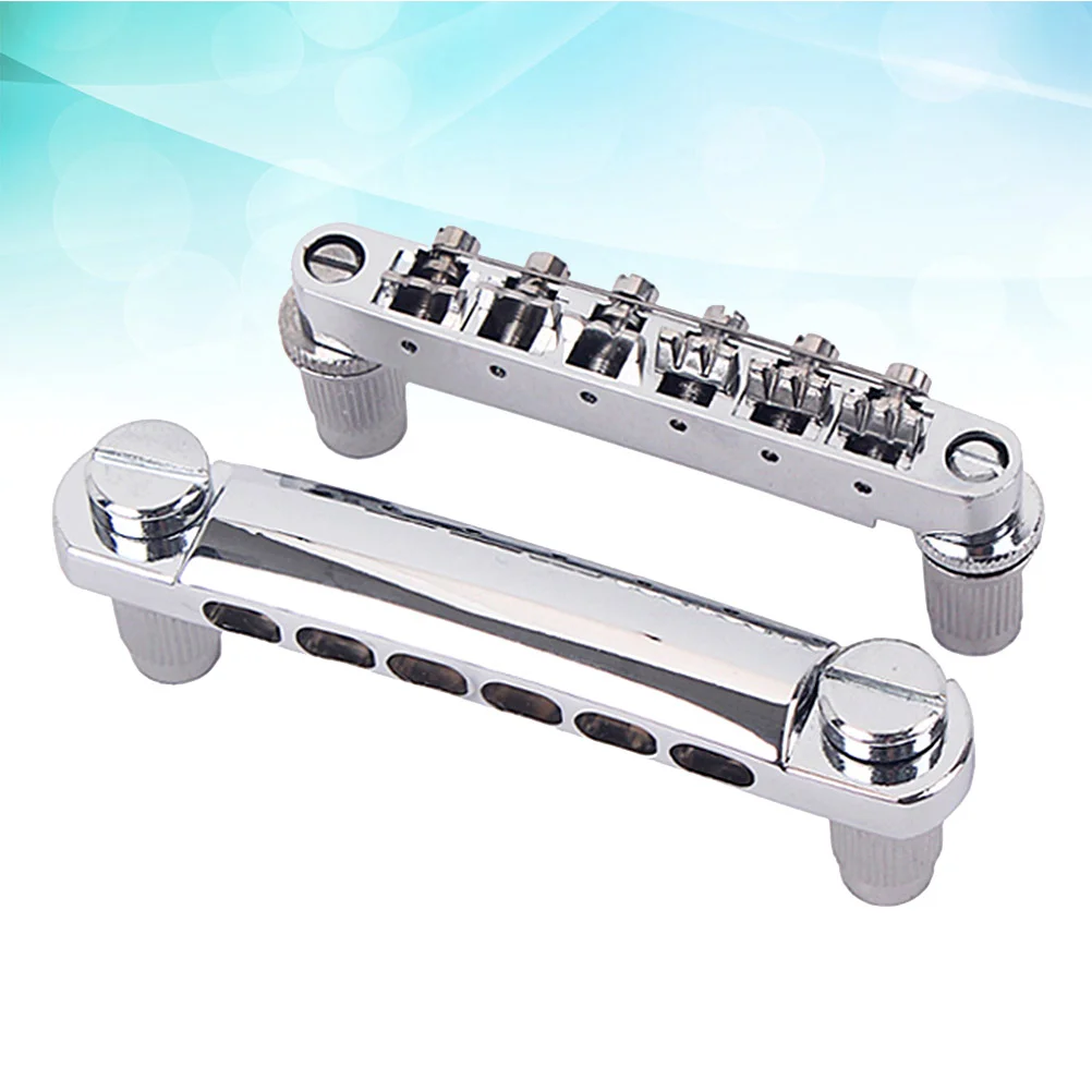 1 Pair 12 String Guitar Bridge Locking Bridge and Tailpiece Set for Electric Guitar (Silver) guitar bridge and saddle