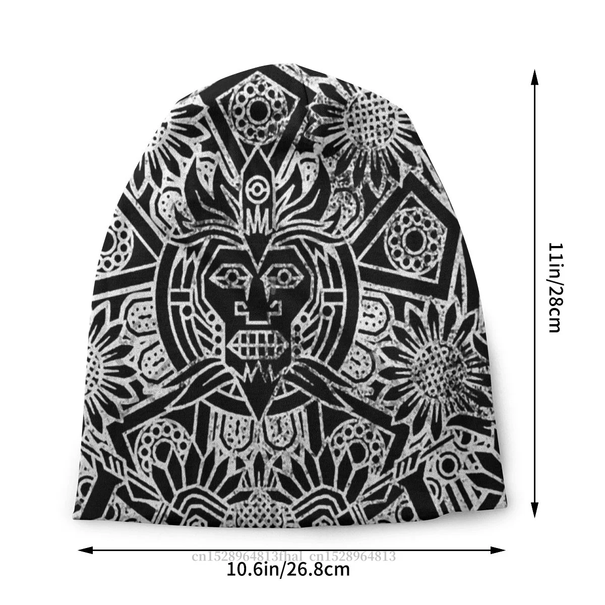 Mayan Aztec Calendar Skullies Beanies Caps Mexican Distressed Thin Hat Autumn Spring Bonnet Hats Men Women's Street Ski Cap