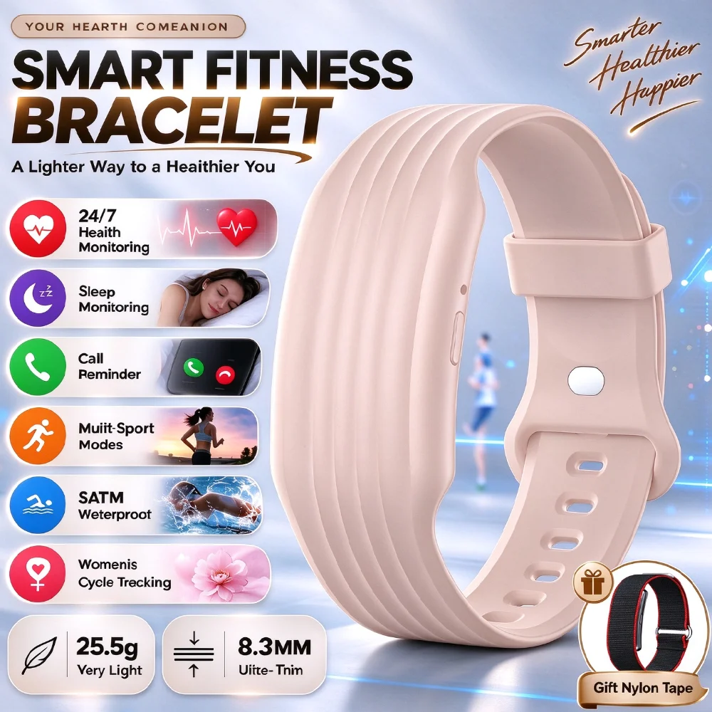 2026 New Screenless Fitness Tracker Health Smart Band ECG+PPG Uric Acid Blood Oxygen Body analysis Smart Bracelet For Men Women