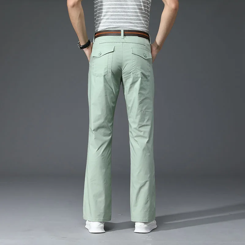 Summer Thin Mens Flared Pants Bootcut Boot Cut Cargo Pants Men Leg Fit Classic Flare Vintage Male Straight Trousers White Black