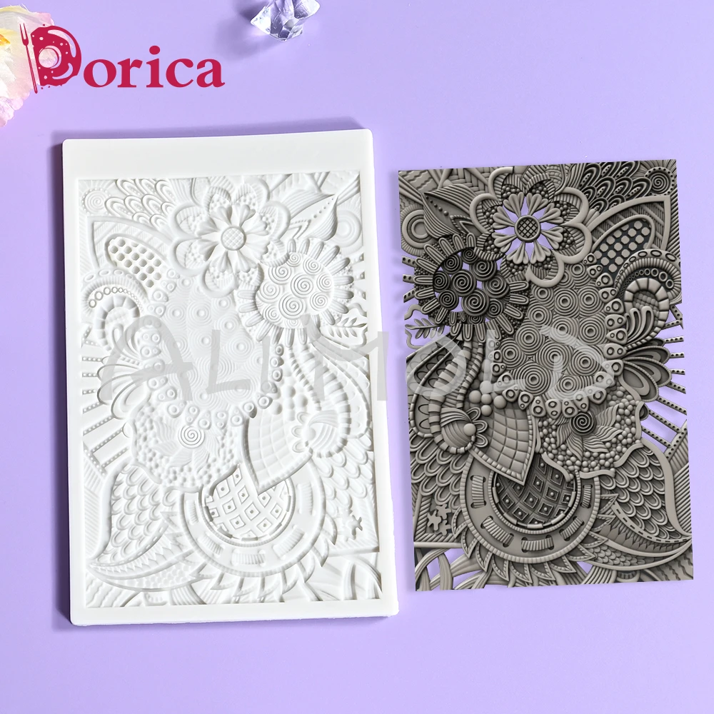 Forma silikonowa z klasycznym reliefem kwiatowym do Fondant czekoladowy DIY glina żywiczna Model narzędzia do dekorowania tortów naczynia kuchenne do pieczenia