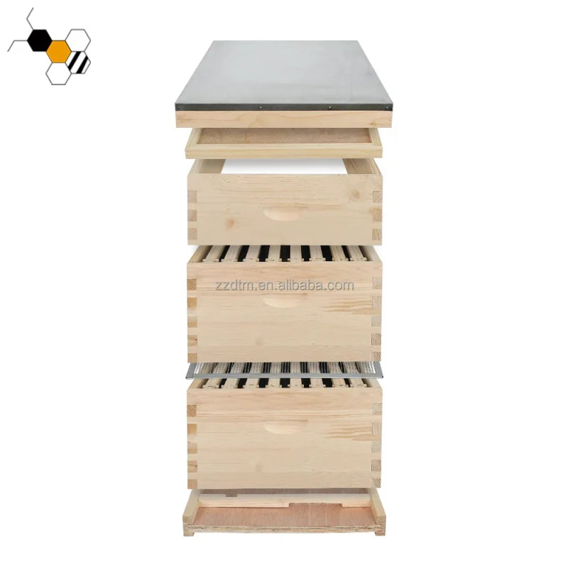 Multilayer Wooden Bee Box Beekeeping Nest Hive Durable Breathable Apiculture House for Outdoor Breeding Use