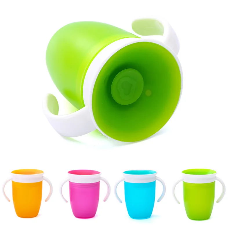 1PC 240ML 360 Baby Cups Can Be Rotated Magic Cup Baby Learning Drinking Cup LeakProof Child Water Cup Bottle  Copos Learning cup