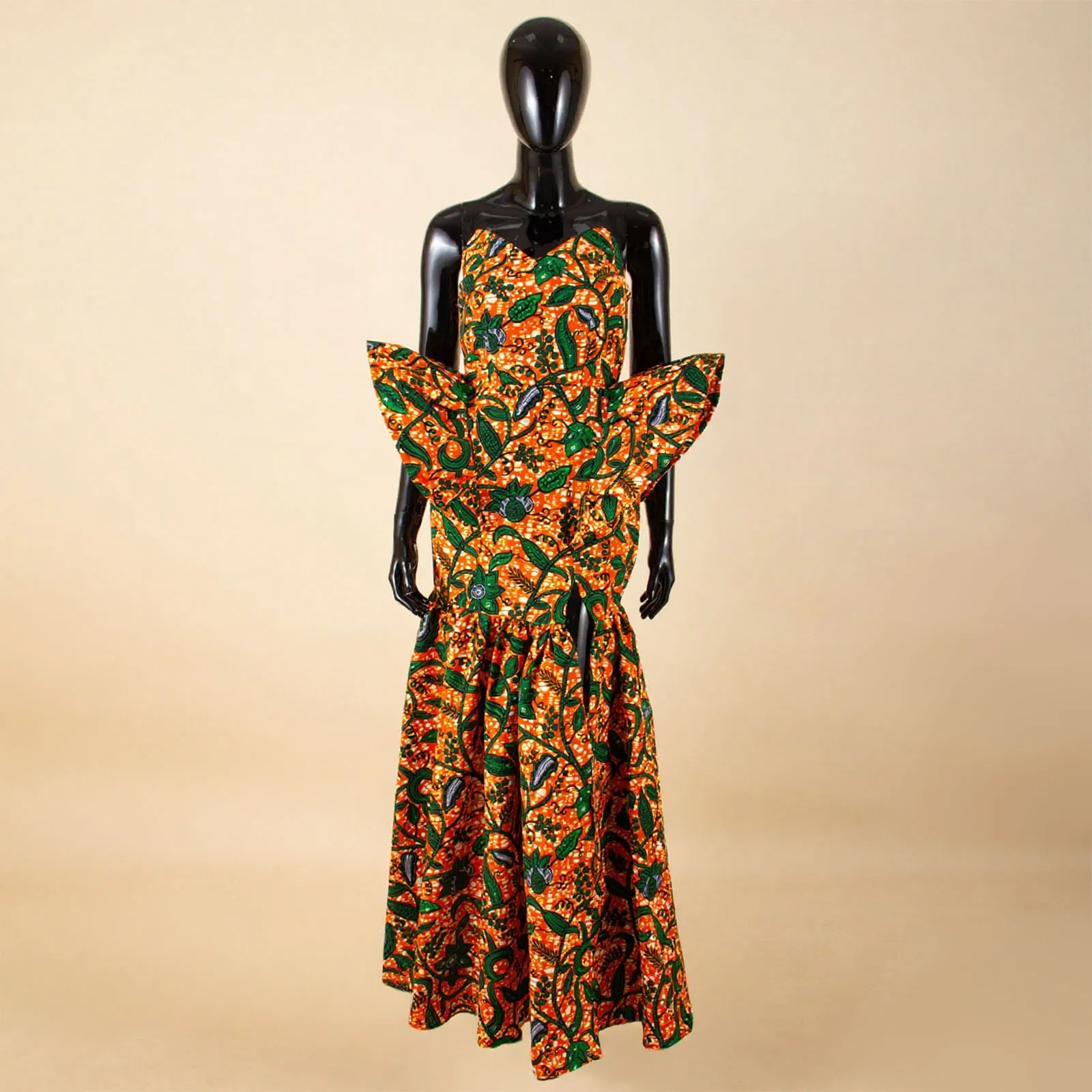 African Dress for Women Ankara Sleeveless Strapless Elegant Print Slit Dresses High Waist Dashiki Party Wedding Attire