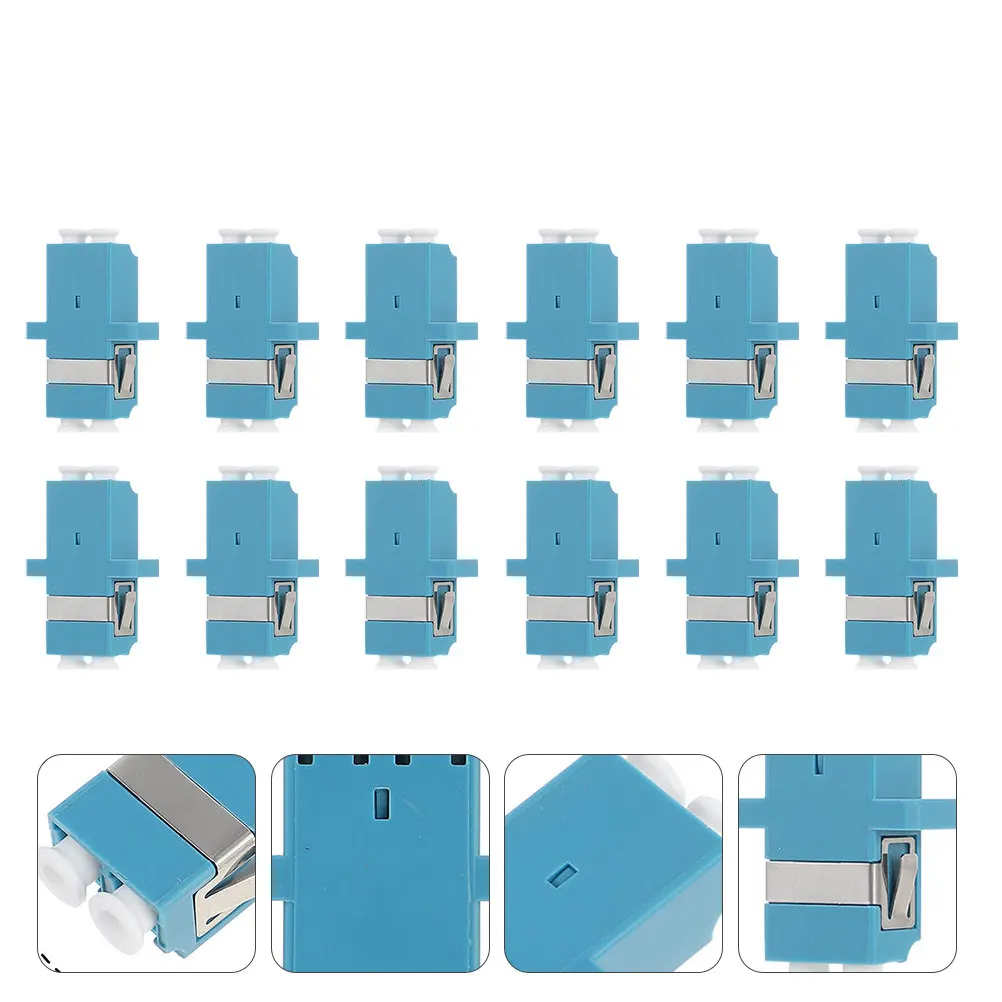 

12Pcs Fiber Optic Lc to Lc Adapters Plastic Duplex Double-Port Loss Low Insertion Loss for Telecom Catv