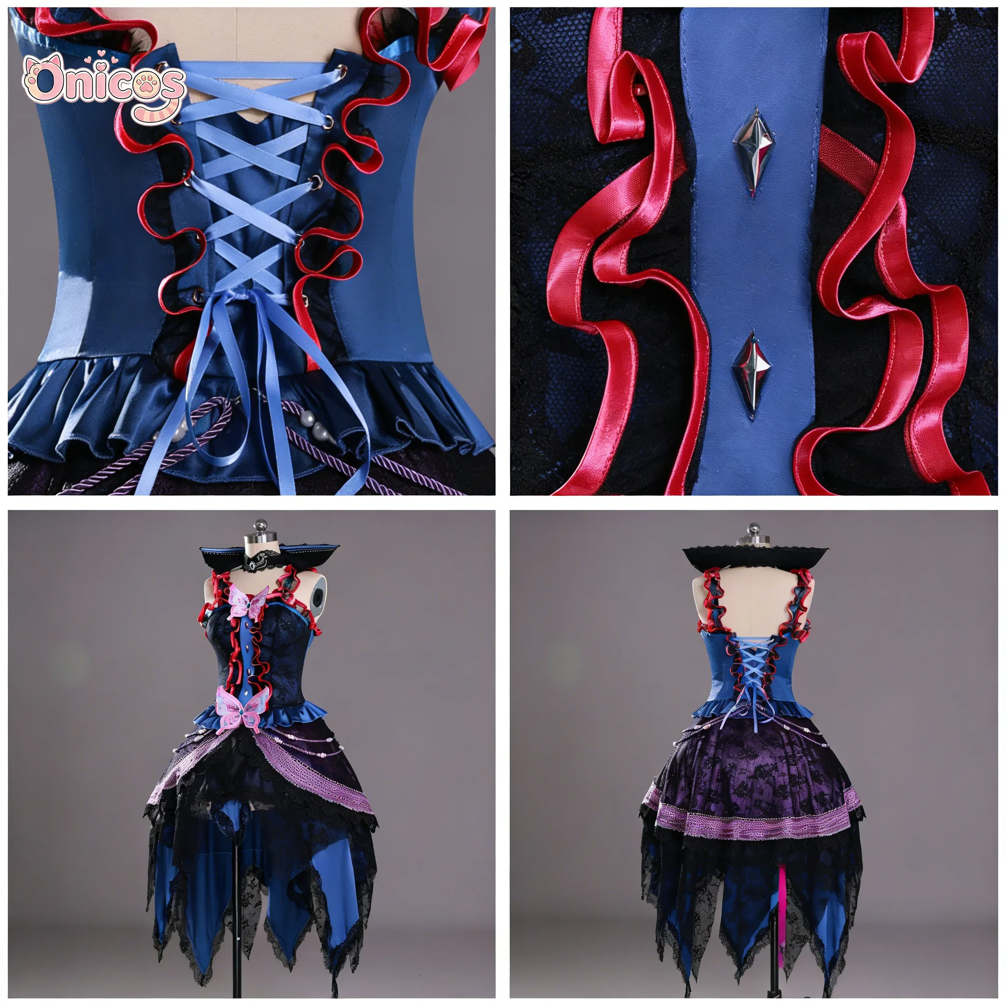 

Ye Luoli Ray (Bai Guangying) Cosplay Costume Dark Gothic style irregular high drop swallowtail skirt Onicos