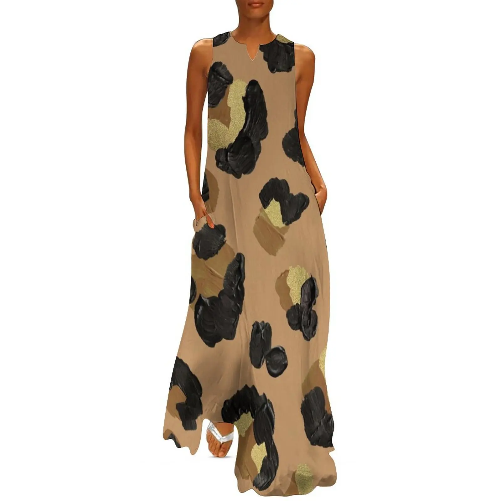 Leopard Print – Neutral & Gold Palette Long Dress summer dresses ladies 2025 festival outfit women Dress