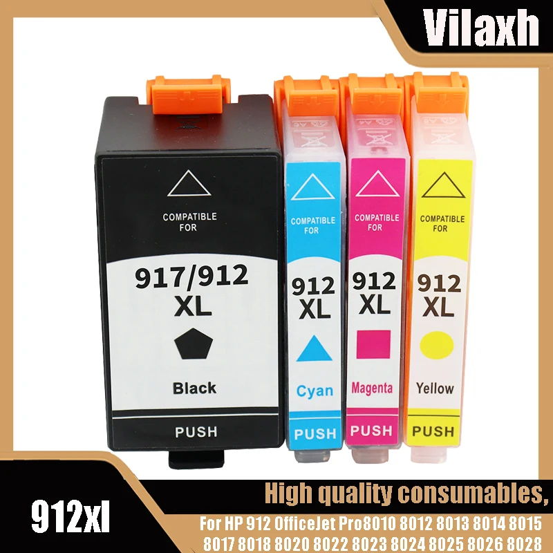 

Vilaxh For HP 912XL Ink Cartridge For HP 912 OfficeJet Pro8010 8012 8013 8014 8015 8017 8018 8020 8022 8023 8024 8025 8026 8028