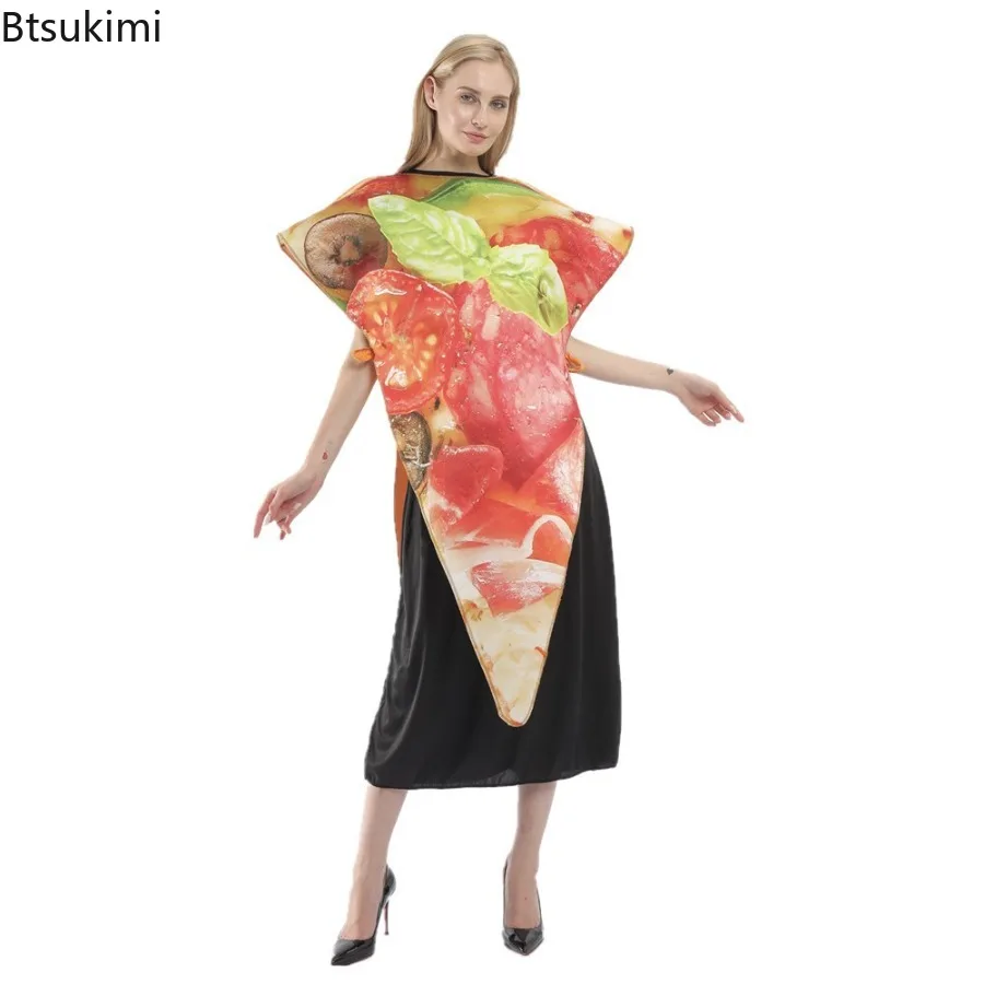 Carnival Party Funny Food Cosplay Halloween Costume for Adult Children Christmas Family Fancy Dress Hot Dog Pizza Holiday Outfit