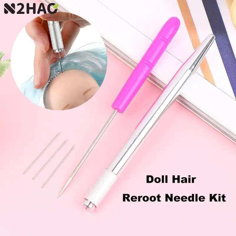 1 conjunto de boneca cabelo reroot agulha kit repaint cabeça do bebê reborn cabelo ferramentas enraizamento peruca fazendo suprimentos acessórios conjunto diy boneca ferramentas