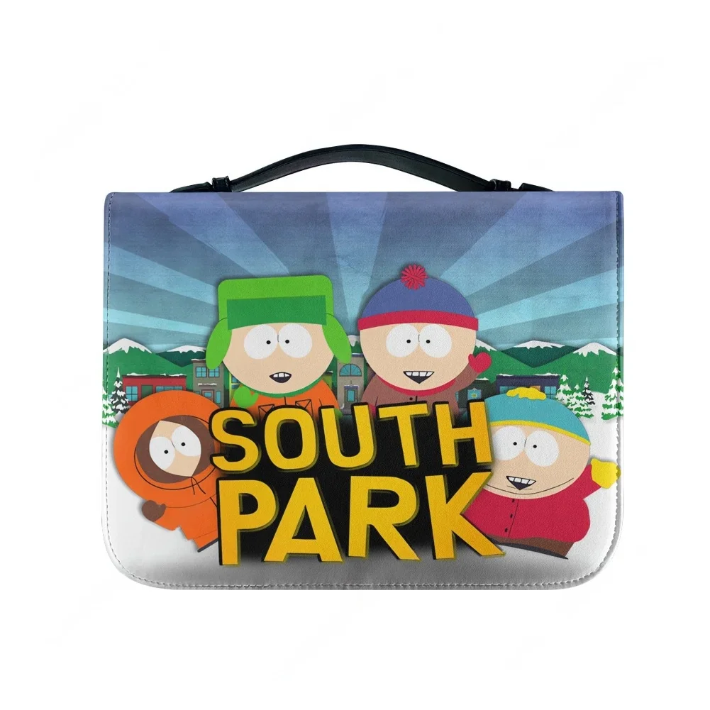 

South Park Cartoon Bible Bags Christian Gifts Personalized Cover Bible Pack Waterproof Leather Bag Pockets Package Case