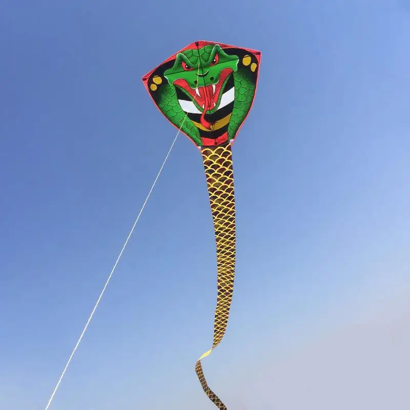 

1Pcs Outdoor Play Cobra Kite Large Snake Kite For Children Kite Nylon Facric Fly String Line Beach Sports