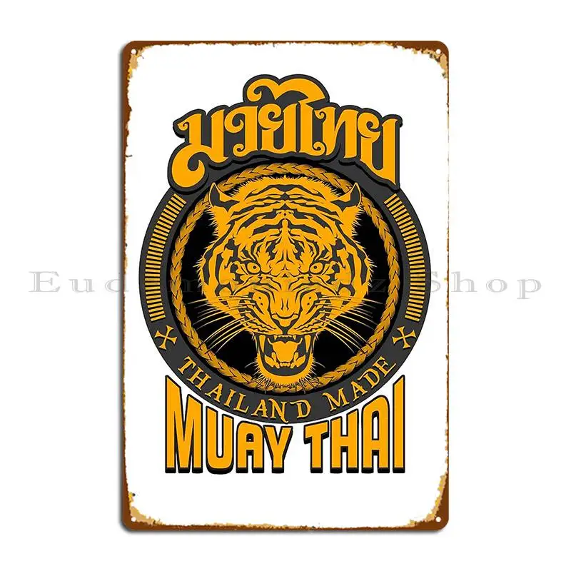 Tiger Sagat Muay Thai Thailand Martial Art Logo Metal Sign Classic Kitchen Create Character Garage Tin Sign Poster