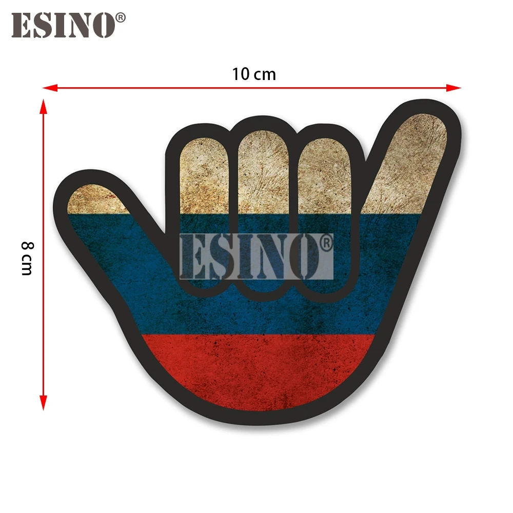 Creative Funny Russian National Flag Shocker Hand Cartoon PVC  Waterproof Car Body Sticker Pattern Vinyl