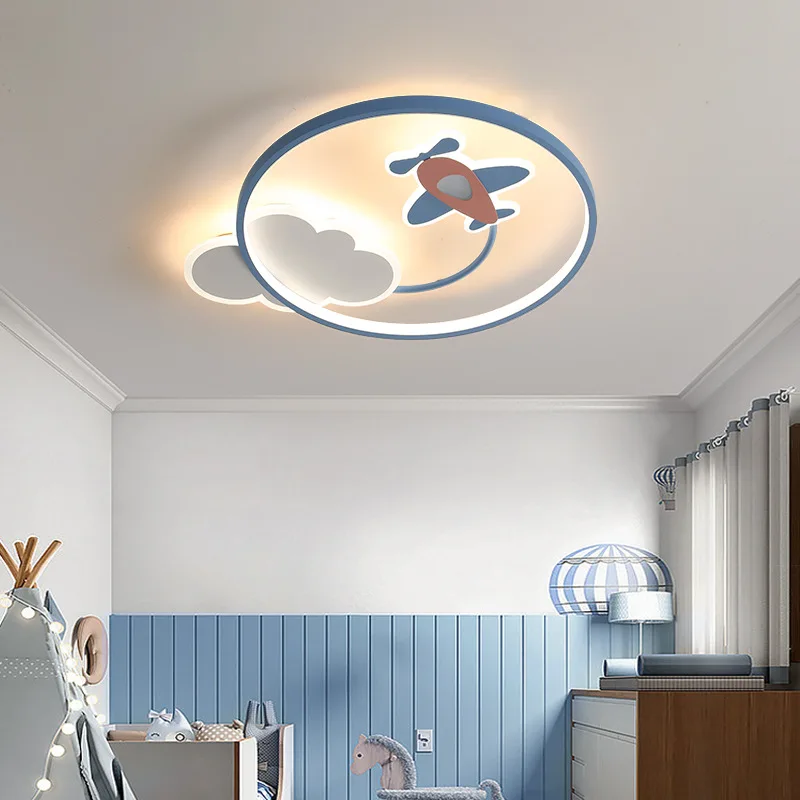 Children's Room Baby Room Ceiling Light LED Astronaut Airplane Cloud Lamp Minimalist Warm Nursery Boy Girl Bedroom Ceiling Lamps