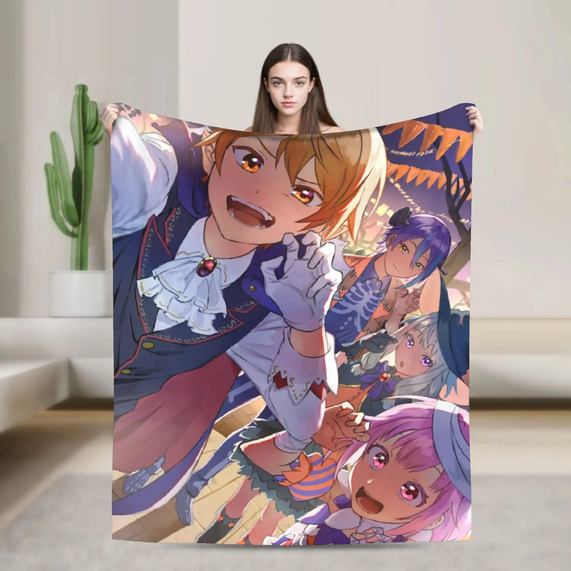 rui kamishiro tenma tsukasa Throw Blanket for Couch Wonderlands x Showtime Fuzzy Soft Plush Blanket Multi-size Bedspread
